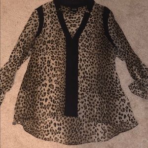 Nicole by Nicole Miller Leopard Tunic Blouse